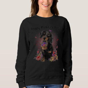 Moletom Bonita Dachshund Mãe Flor Feliz Dia de as mães Amo