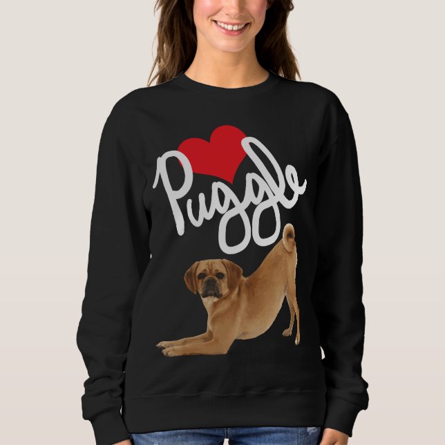 Moletom Bonita Puggle Love Dog Mãe (Frente)