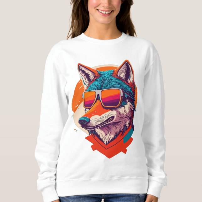 MOLETOM BONITA WOLF VESTINDO VIDRO. (Frente)