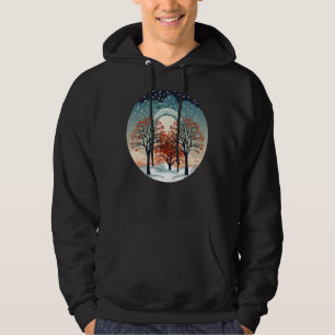 Moletom Bonito Árvores de inverno para a temporada, descen