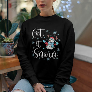 Moletom Bonito “Deixe Nevar” Boneco de Neve de Natal