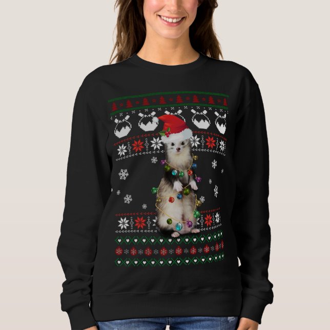 Moletom Bonito Ferret Febre Suave Natal Luz Pajama Gi (Frente)