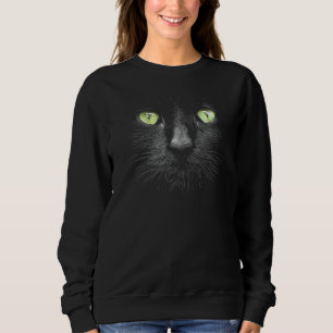 Moletom Bonito Gato Negro Face Olhos Verdes Grandes Legal 