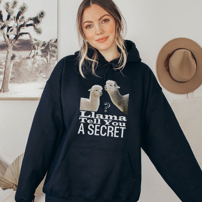 Moletom Bonito Llama Funny Piadas Memórias Pretas (Criador carregado)