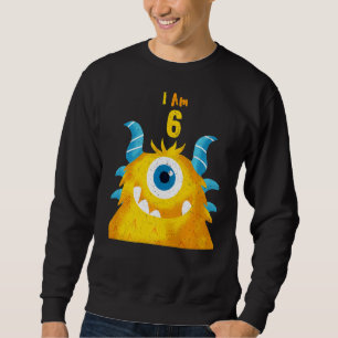 Moletom Bonito Monstro de Aniversário Eu Sou 6 Aniversário