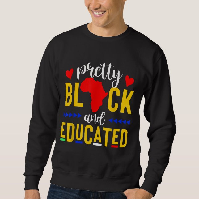 Moletom Bonito negro e educado Eu sou o forte africano (Frente)