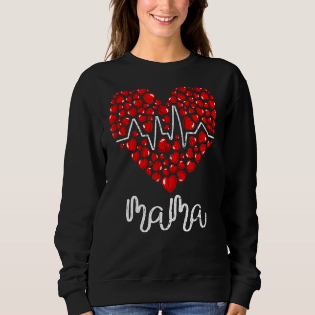 Moletom Bonito Red Love Heart Mama Dia de as mães Presente (Frente)
