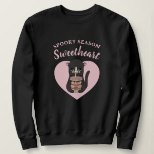 Moletom Bonito Rosa Kawaii Cat Spooky Season Sweetheart