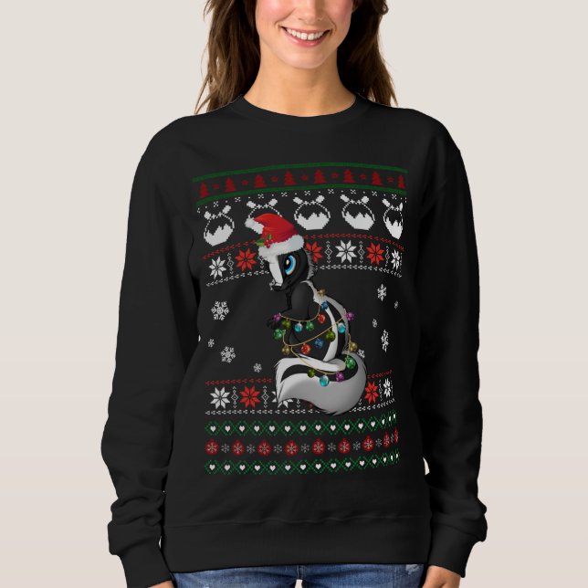 Moletom Bonito Skunk Feio Doce Natal Luz Pajama Gif (Frente)