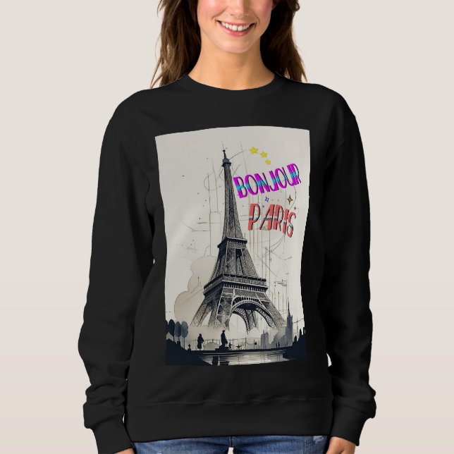 Moletom Bonjour Colorful Paris (Frente)