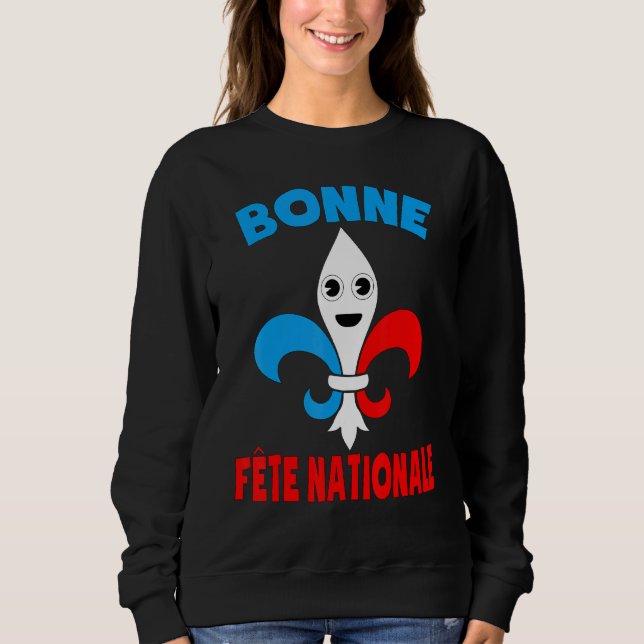 Moletom Bonne Fte Nationale French Bastille Day Fleur-de-l (Frente)