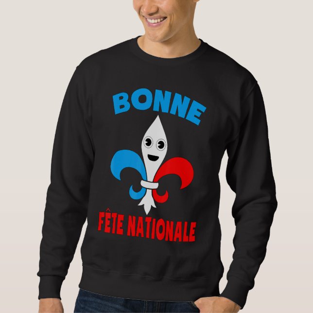 Moletom Bonne Fte Nationale French Bastille Day Fleur-de-l (Frente)
