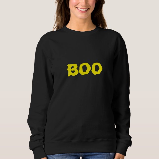 Moletom Boo Amarelo e preto assustador Halloween (Frente)