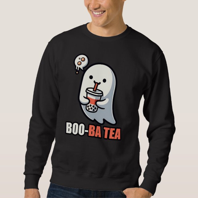 Moletom Boo-Ba Tea Ghost – Amante de Boba de Halloween Div (Frente)