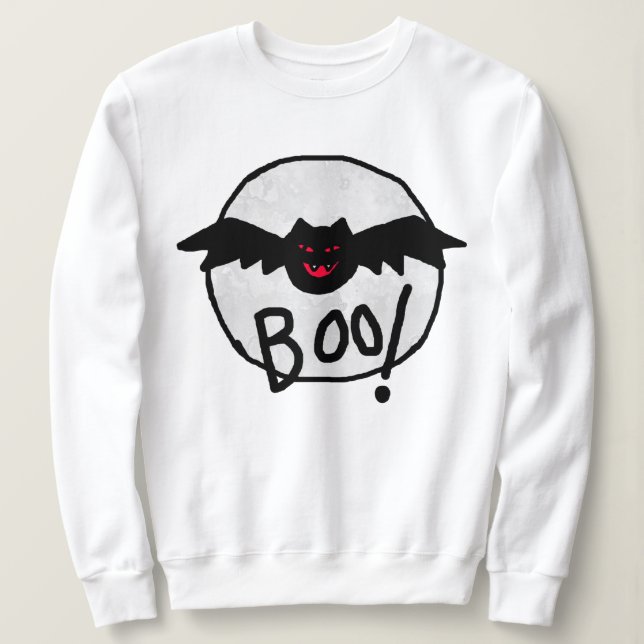 Moletom Boo Bat Abstrato Art Halloween (Frente do Design)