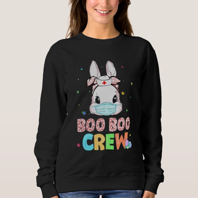 Moletom Boo Boo Crew Bunny Enfermeira Páscoa Coelho Rosto  (Frente)