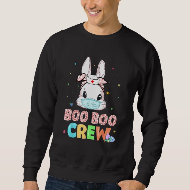 Moletom Boo Boo Crew Bunny Enfermeira Páscoa Coelho Rosto  (Frente)