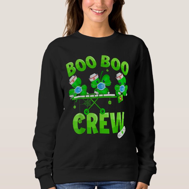 Moletom Boo Boo Crew Nurss Rua Patrick S Day Shamrock (Frente)