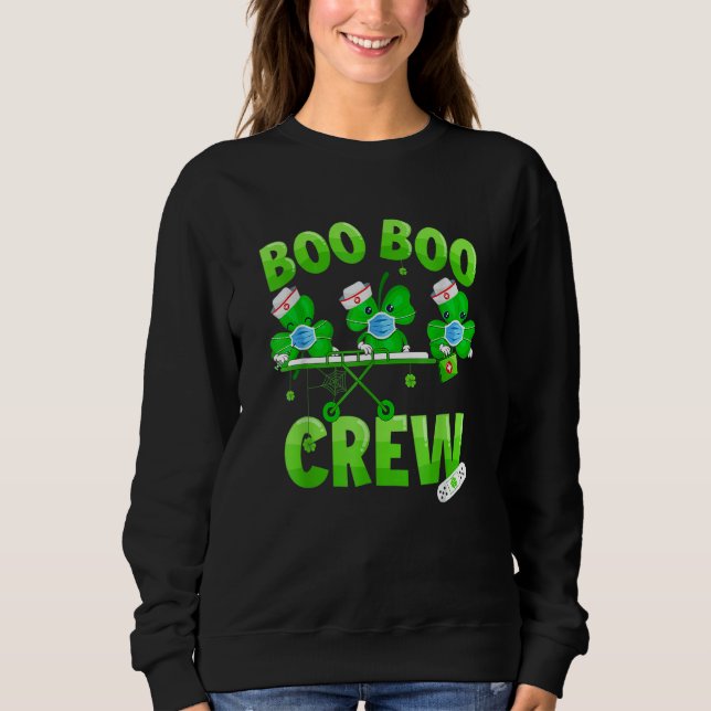 Moletom Boo Boo Crew Nurss Rua Patrick S Day Shamrock (Frente)