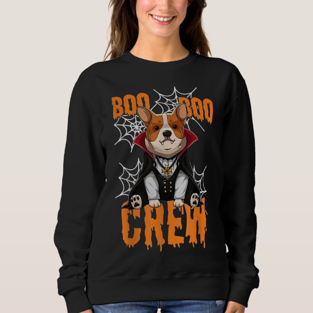Moletom Boo Corgi Vampire Crew Halloween (Frente)