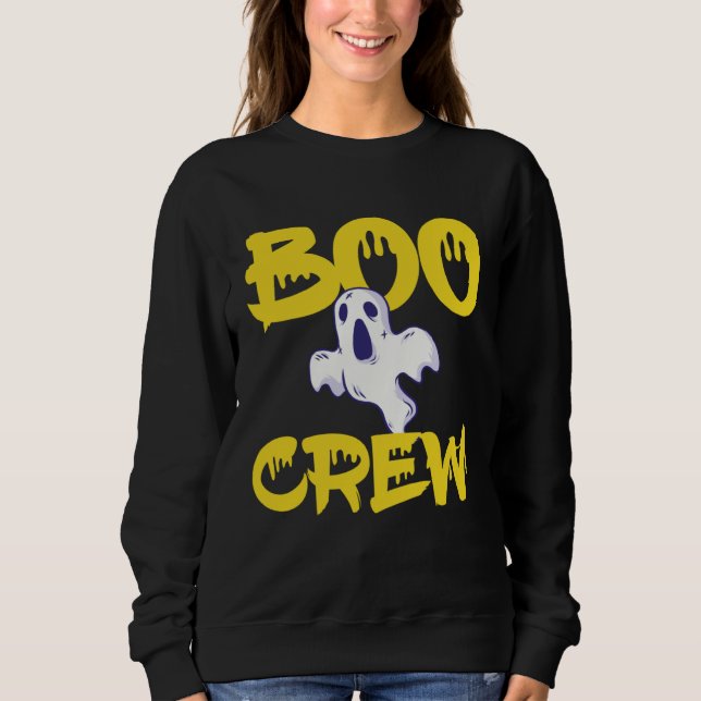Moletom Boo Crew Halloween I Cute Spooky Group Party Outfi (Frente)