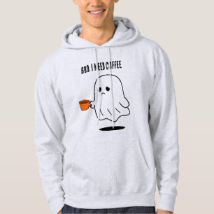 Moletom Boo Eu Preciso Café Funny Ghost Graphic Hoodie