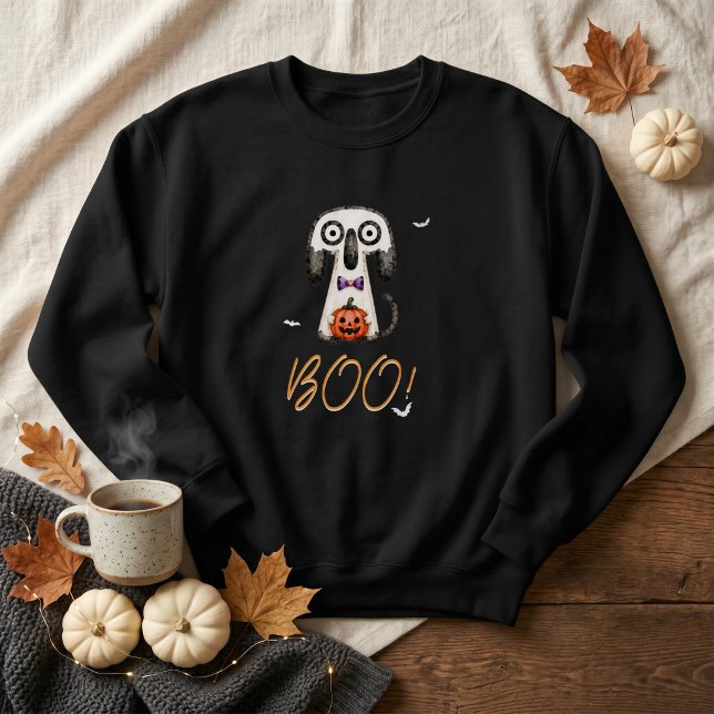 Moletom BOO Fantasma Bonito Halloween (Criador carregado)