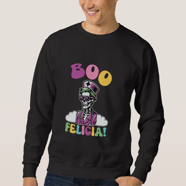 Moletom Boo Felicia Nurse Skeleton Halloween (Frente)