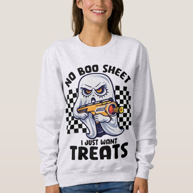 Moletom Boo Ghost Halloween Spooky | Sem Folha de Boo (Frente)
