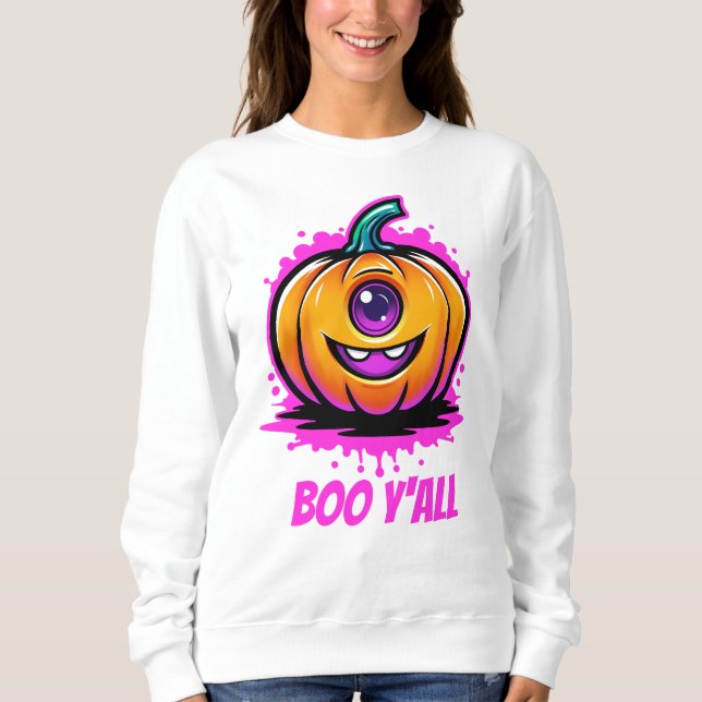 Moletom Boo Y'All, design de Halloween adorável (Frente)
