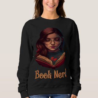 Moletom Book Nerd Cute Reading Girl  Perfect for Book