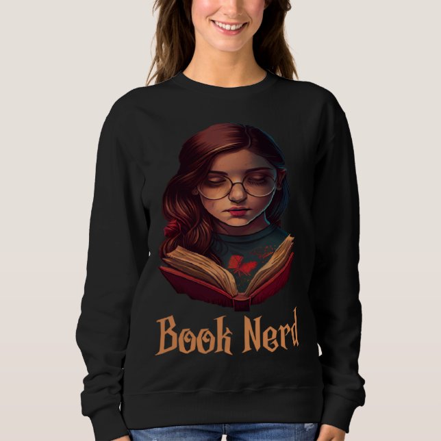 Moletom Book Nerd Cute Reading Girl  Perfect for Book (Frente)