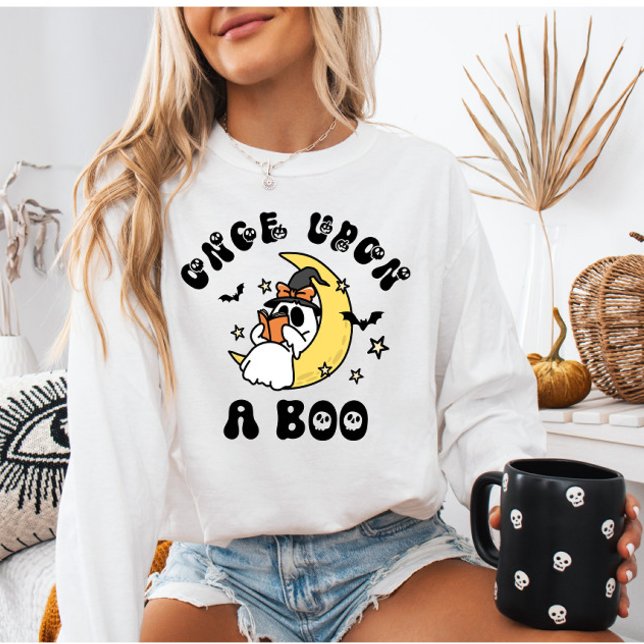 Moletom Bookie Fantasma uma vez em um Boo Halloween (Criador carregado)