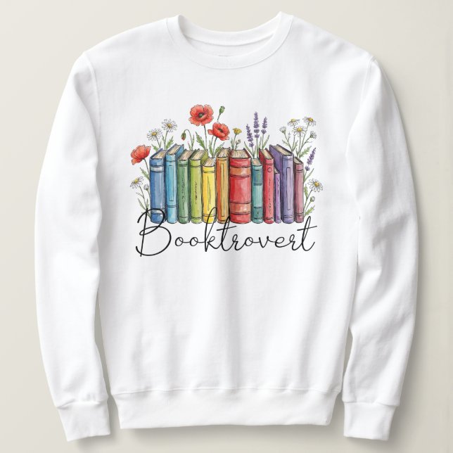 Moletom Booktrovert, funny book lover design  (Frente do Design)
