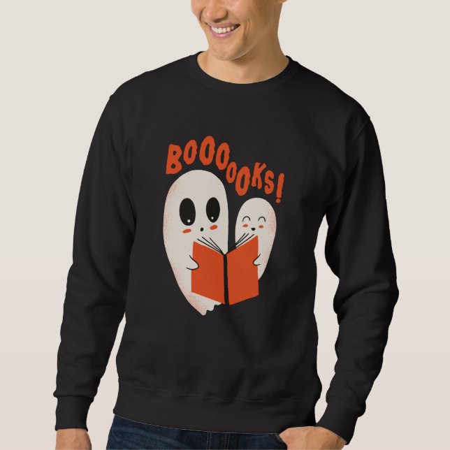 Moletom Bookworm Engraçado Fantasma do Halloween Livros de (Frente)