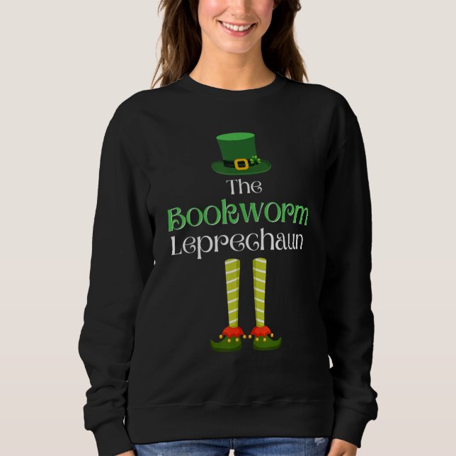 Moletom Bookworm Leprechaun Matching Family Group St. Patr (Frente)