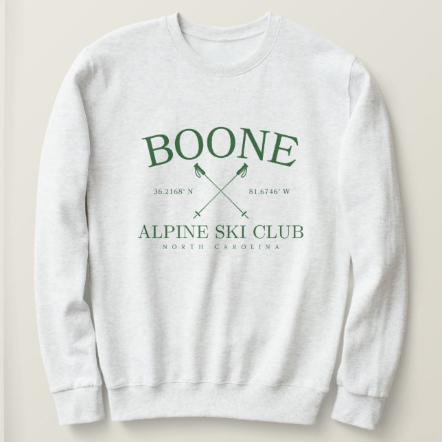 Moletom Boone Alpine Ski Club, Carolina do Norte (Frente do Design)