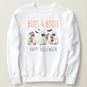 Moletom Boos e Bebidas Engraçado Fantasma Fofo Halloween A