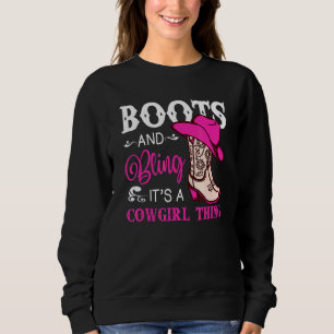 Moletom Boots and Bling É uma Garota Cozinha Coisa Chapéu