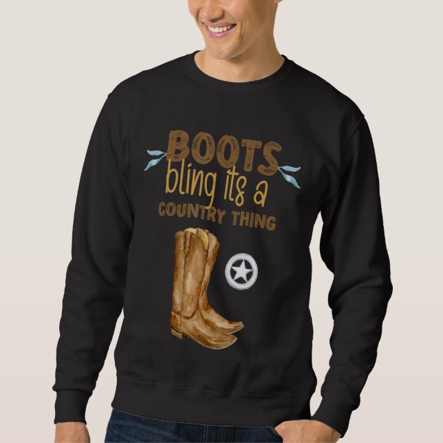 Moletom Boots Bling It A Country Thing (Frente)