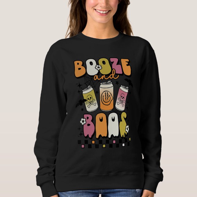 Moletom Booze And Boos Groovy Boo Crew Halloween Costume (Frente)