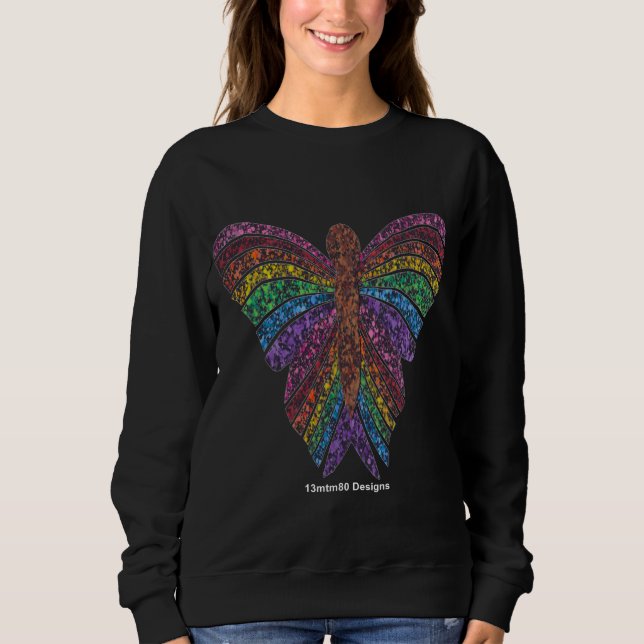Moletom Borboleta-arco-íris (vívida) - Sweatshirt feminina (Frente)