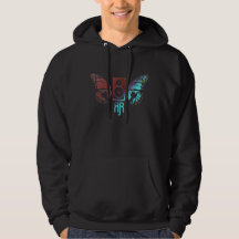 Borboleta Azul/Hoodie Vermelho