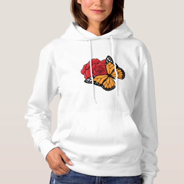 Moletom Borboleta com Rosa (Frente)