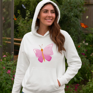 Moletom Borboleta de Cartoon Rosa Adorável