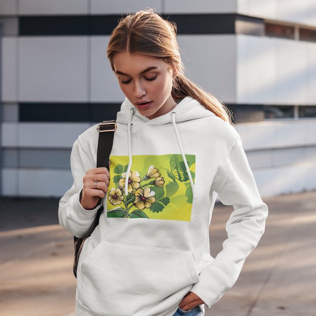 Moletom Borboleta E Flores De Hoodie (Criador carregado)