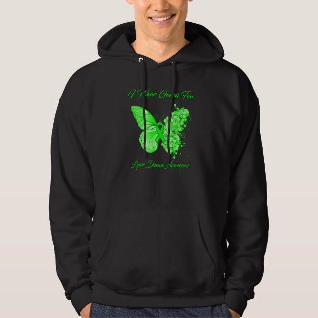 Moletom Borboleta Eu Visto Verde Para Consciência Da Doenç (Frente)