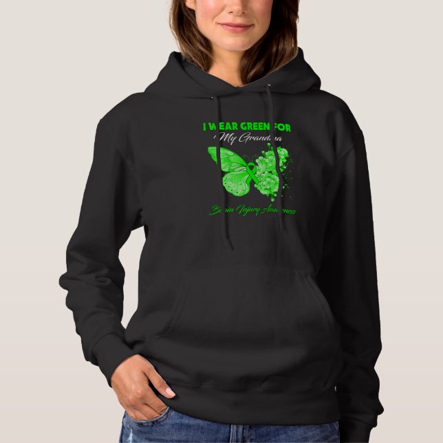 Moletom Borboleta Eu Visto Verde Para Minha Avó Ferida Cer (Frente)