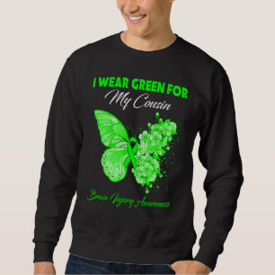 Moletom Borboleta Eu Visto Verde Para Minha Lesão cerebral