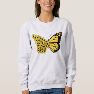 Moletom borboleta girassol vintage mulheres monarca